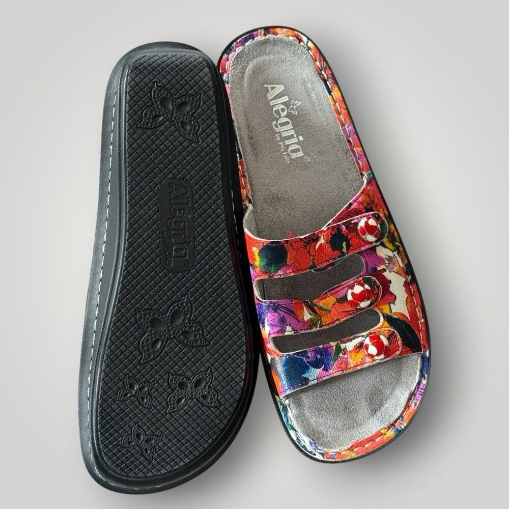 Alegria Fiona Sandals Iris Floral Pink Comfort Shoe Slip On Size 40 - Picture 7 of 8